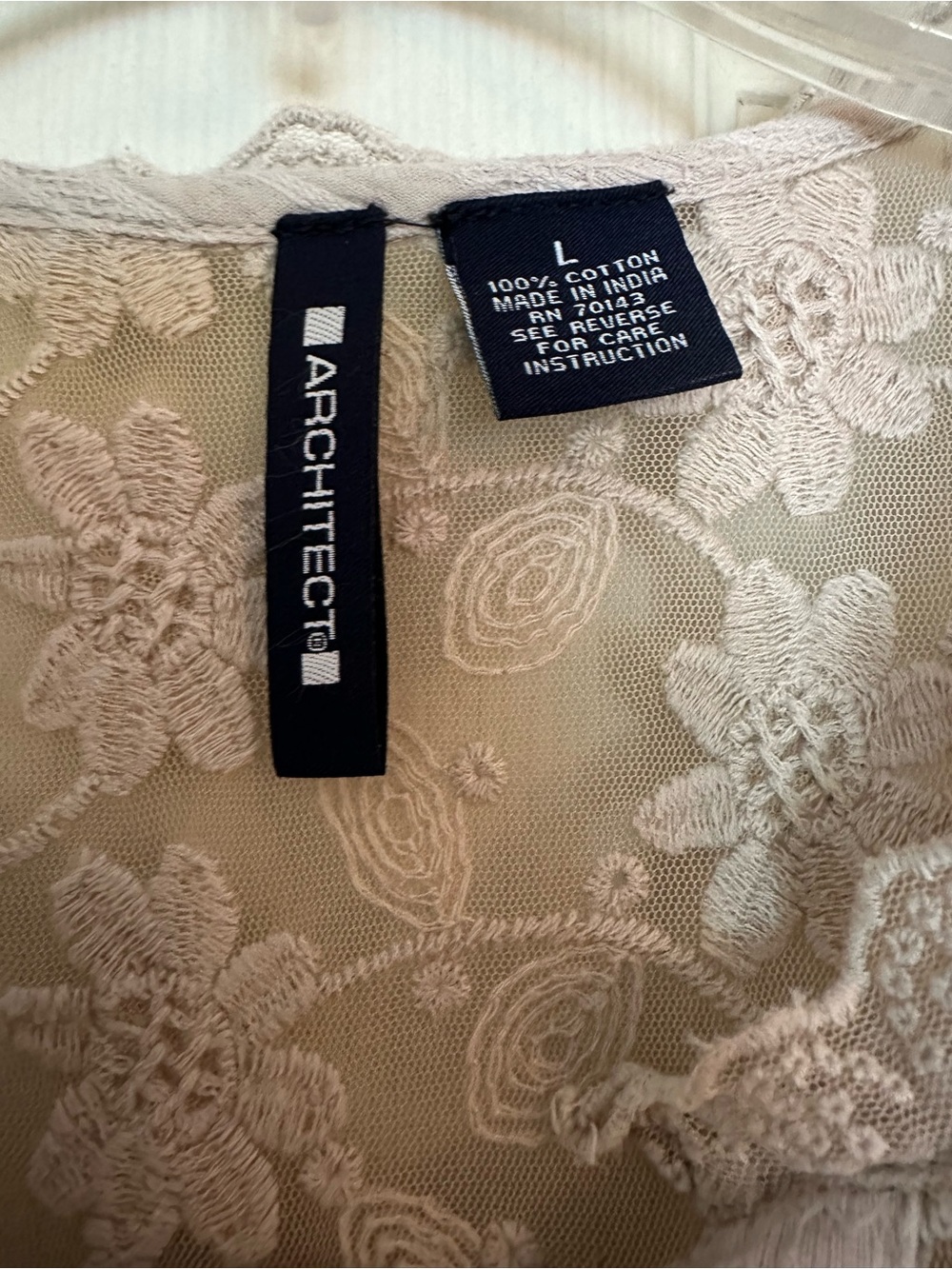 Architect Floral Lace Sheer Top in Blush Cream